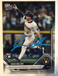 ISAAC COLLINS Milwaukee Brewers Signed 2025 Topps Now Card #545 - AUTO - Picture 1 of 2