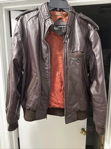 Vintage Members Only Leather Jacket Mens 42 Dark Brown Bomber - Picture 1 of 5