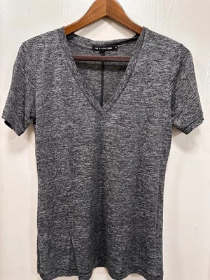 Camiseta Rag & Bone/Jean Mujer Gris Cuello en V Clásica Minimalista Ligera Talla S Foto 1 de 4