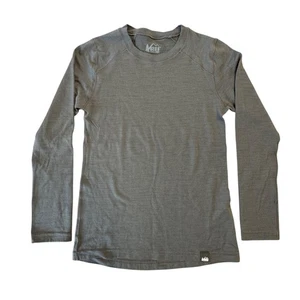 Camisa térmica REI CO-OP de peso medio de lana merino para niños 8 S gris capa base - Imagen 1 de 6