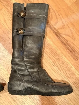 Rieker Mujeres Botas Altas de Cuero Forradas de Oveja Marrón Cremallera Invierno Comodidad 38/7.5 Foto 1 de 4