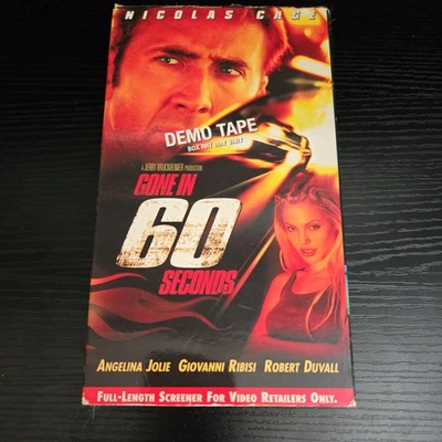 Gone in 60 Seconds VHS DEMO TAPE Angelina Jolie Giovanni Ribisi Nicolas Cage - Image 1 of 4