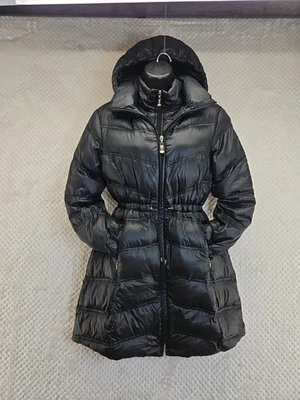 Chaqueta acolchada negra para mujer Ellen Tracy Parka de plumón bonita talla PS pre-amada Foto 1 de 4
