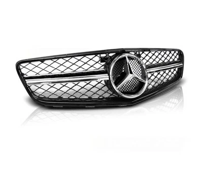 Parrilla delantera para MERCEDES W204 2007-2014 berlina touring estilo C63 negro-cromo Foto 1 de 3