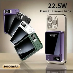 Magnetische kabellose iPhone Powerbank 10000mAh | Schnellladegerät mit LED Display - Bild 1 von 13