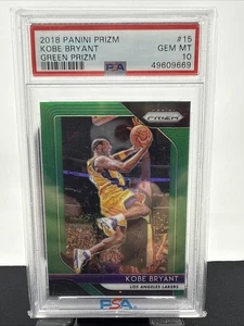 Kobe Bryant 2018 Panini Prizm Green Prizm #15 PSA 10 GEMA como nuevo Lakers - Imagen 1 de 2