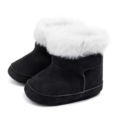  Bebé Sherpa Botines de Vellón, Suela Suave Zapatos de Cuna 6-12 Meses Infantil 266 Negro Foto 1 de 4