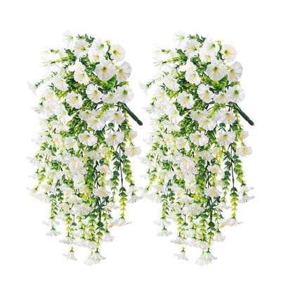 2x Flores Colgantes Artificiales Margarita para Exterior Plantas Orquídea Flor Decoración del Hogar Foto 1 de 4