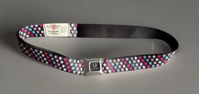 Cinturón de seguridad Honda con logotipo de marca de coche con licencia oficial estrellas rosas con hebilla Foto 1 de 4