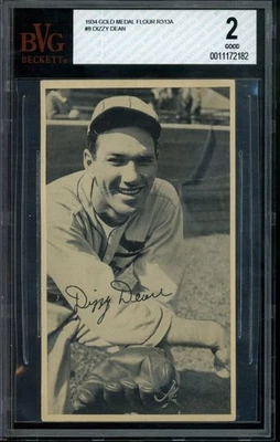 1934 R313A Gold Medal Flour #8 Dizzy Dean Cardinals BVG 2 GD LOOK! SV - Image 1 of 2
