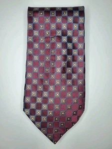 Calvin Klein Tie / Dark Purple Geometric / 100% Silk / L-56in & W-4in - Picture 1 of 5