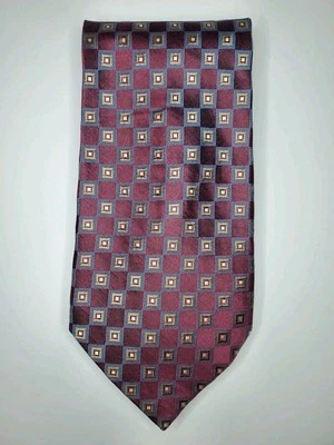 Corbata Calvin Klein / Púrpura Oscuro Geométrica / 100% Seda / L-56 pulgadas y W-4 pulgadas Foto 1 de 4