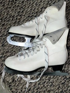Olympic Women’s Figure Skates No Size Decor / For Parts *SEE PICS* FLAW*! 🍀 - Picture 1 of 13