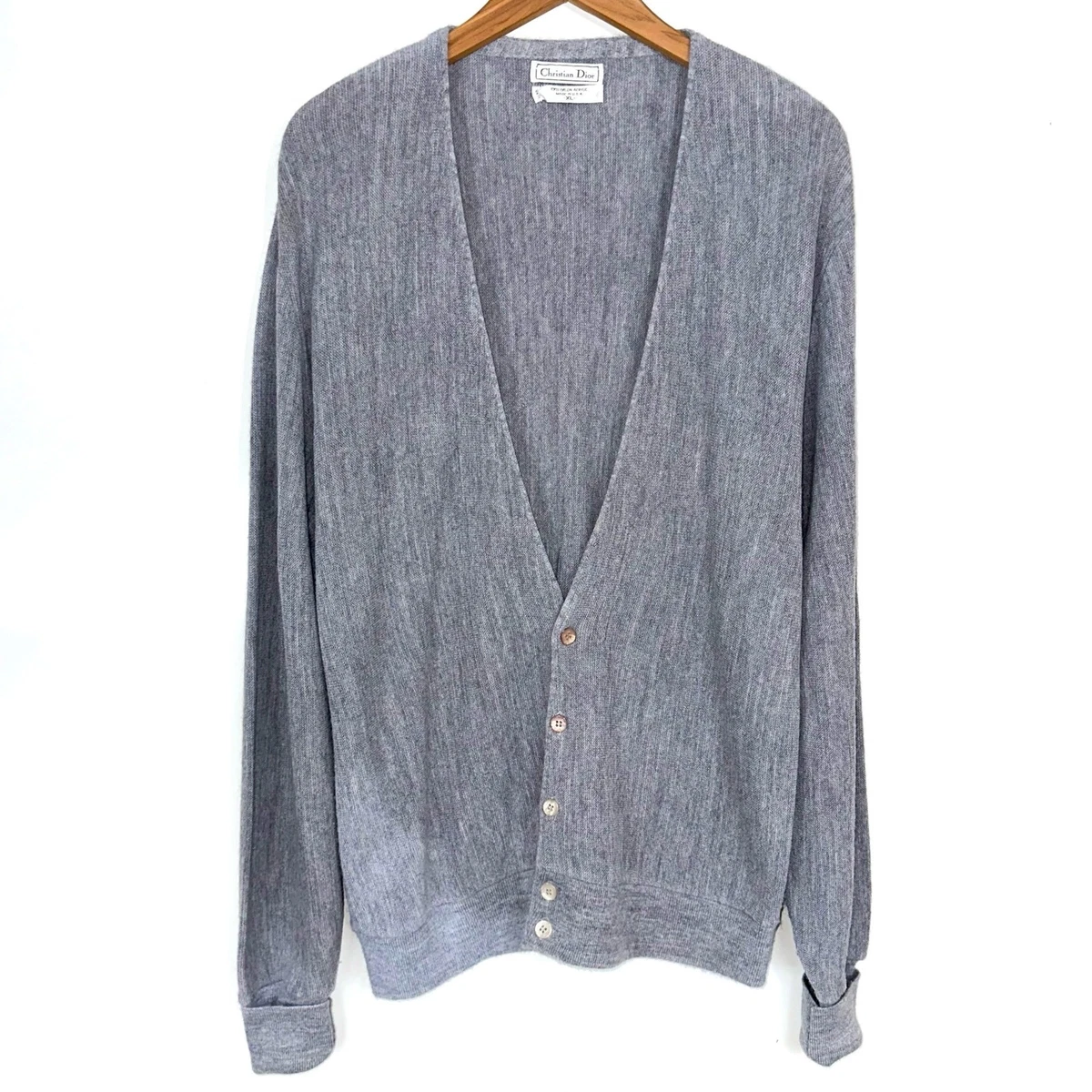 トップス 90's Christian Dior acrylic cardigan Vintage Christian Dior Cardigan Size XL Orlon Acrylic Knit Jacket