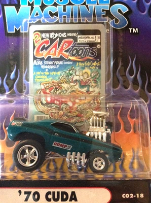 MUSCLE MACHINES CARTOONS 1970 PLYMOUTH CUDA 1/64  --  70 CUDA   - Image 1 of 2