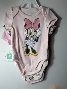 Girls 6-9 Months - Disney Baby - 3 Piece Set - Mini Mouse - Bodysuit - New  - Picture 1 of 6