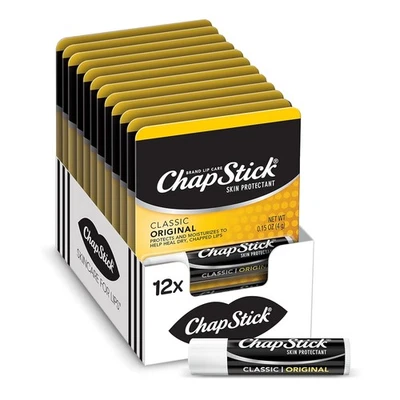 Tubos de bálsamo labial ChapStick clásicos originales, 12 unidades (paquete de 1),  Foto 1 de 4