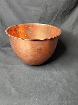 Inserção de tigela de mistura de cobre 5 quartos sem marca feita na Índia 8,25" X 6,25" - Imagem 1 de 4