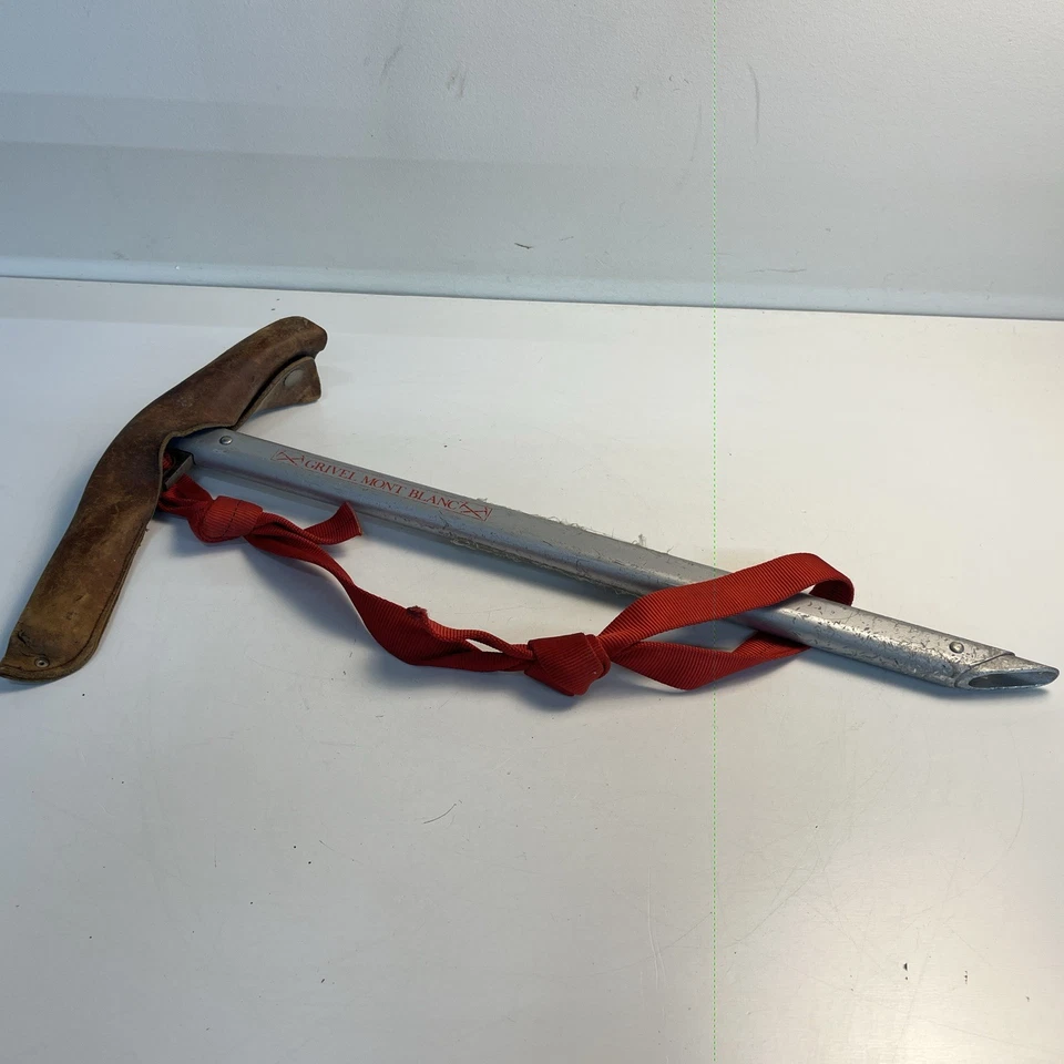 Vintage Grivel Mont Blanc Italy Ice Axe With Leather Sheath 21 in Handle - Image 1 of 4