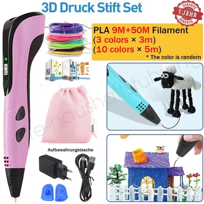 Kinder DIY 3D Stifte Set 3D Druckstift 12Farben 36m PLA Filament 3D Pen Rosa DHL - Bild 1 von 4