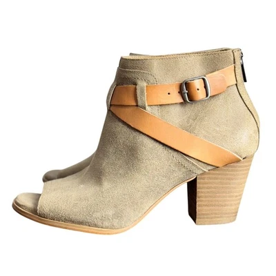 Botines al tobillo Lucky de cuero marrón claro y tostado para mujer - talla 7,5 M Foto 1 de 4