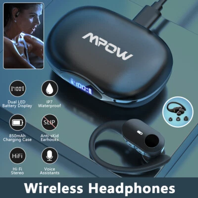 Auriculares Mpow Bluetooth 5.3 Auriculares Inalámbricos Verdaderos Auriculares Estéreo Bajos Profundos Foto 1 de 4