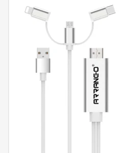 CAVO ADATTATORE HDMI 3 IN 1 da HDMI a MICRO USB / TYPE C / USB per IPHONE IPAD - Foto 1 di 2