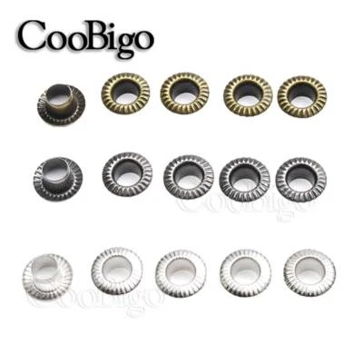100X Metal Eyelets Hole 4.5mm Leathercraft DIY Scrapbooking Shoes Boots Belt Tag - Image 1 of 4