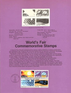 #8218 20c Knoxville Worlds Fair Stamps - Scott #2006-2009a  USPS Souvenir Page - Picture 1 of 1
