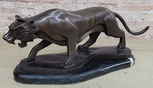 Wildlife Animal Tiger Bronze Sculpture Abstract Modern Henry Moore Tribute Art - Picture 1 of 10
