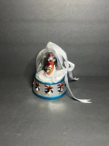 Mr Christmas Musical Rotating Penguin Joy to the World Glass Dome Ornament 4" - Picture 1 of 8