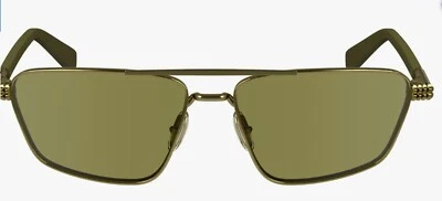LANVIN CONSERTO NAVIGATOR MEN'S SUNGLASSES 58-15-140 GOLD/OLIVE $399 -NEW & RARE - Image 1 of 4