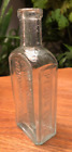 Antique Piso's Cure For Consumption blue aqua medicine bottle Hazeltine & Co