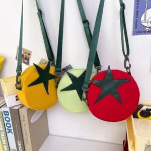 Solid Color Tomato Shape Crossbody Bag Message Bag Mobile Phone Pack Daily - Picture 1 of 15