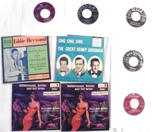 9 Schallplatten 45 U/min Posten 7" Jazz mit seltenen Bildhüllen Kopien/Ella Mae Morse, Goodman + - Bild 1 von 8