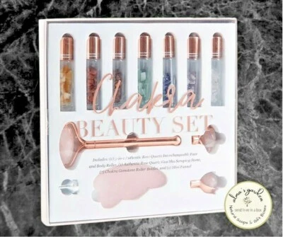 Chakra Crystal Beauty Set Crystal Essential Oil Healing Gift Set  Happiness Love - Image 1 of 4