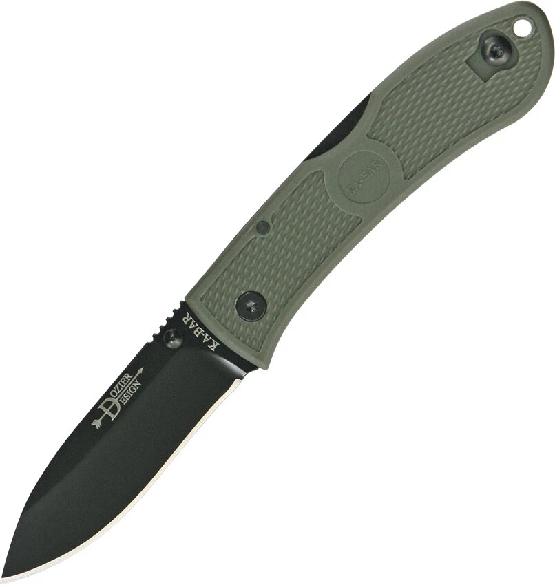Cuchillo plegable de acero inoxidable Ka-Bar Dozier Hunter Lockback mango verde AUS-8 4062FG Foto 1 de 1