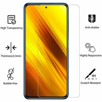 For Xiaomi Poco M3 / X3 Pro / F3 9H Premium Real Tempered Glass Screen Protector - Image 1 of 4