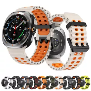 Sports Silicone Strap for Samsung Galaxy Watch 7 Ultra 47mm Watch Band Bracelet. - Picture 1 of 34