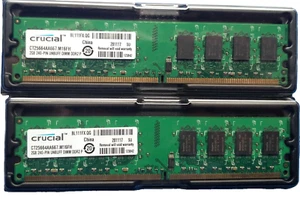 MEMORIE RAM CRUCIAL 4 GB (2 x 2 GB) DDR2 667 MHz  1,8 V - DIMM  MB CON XPU INTEL - Foto 1 di 7