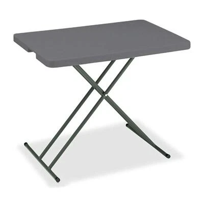 Global Industrial Adjustable Height Plastic Folding Table, 30" x 20", Charcoal - Imagem 1 de 4