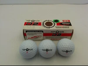 TOP T FLITE D2 #1 GOLF BALLS, DIMPLE IN DIMPLE, AERODYNAMIC, 3 PACK SLEEVE, NIB - Picture 1 of 5