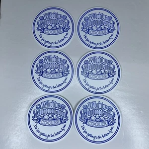 (6) White Mountain Cooler Vintage 1980s - 90s Plastic Trivia Beer Drink Coasters - Picture 1 of 3