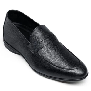 US8 CHAMARIPA 5cm/2" Zapatos Ascensores Hombres Sin Cordones Cuero Negro Tacón Oculto Mocasín - Imagen 1 de 9