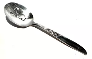 Plato de plata Wm Rogers Oneida WILDWOOD ALWAYS 6" cuchara ranurada servidor de frutas MCM - Imagen 1 de 7