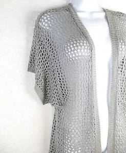 Anthropologie Willow & Clay grau Damen XS Acryl offen Strick Shrug Pullover - Bild 1 von 7