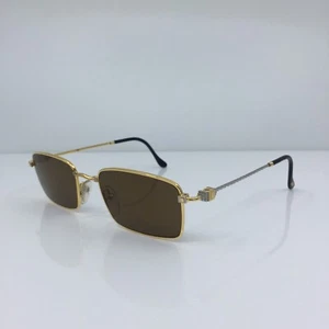 New Vintage FRED Lunettes Tropique Sunglasses C. Bicolore Gold 53-20mm France - Picture 1 of 12