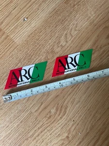 ARC JAPAN DECAL PAIR EMBLEM RARE For Nismo HKS TRUNK SKYLINE SUPRA FIlter Grill - Picture 1 of 3