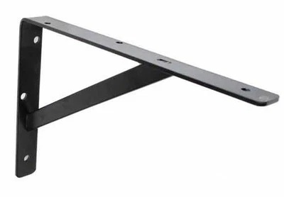 (6) Soportes ea Knape & Vogt 16" acabado epoxi negro resistente "L" 208 BLK 400 Foto 1 de 3