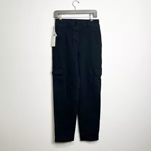 NEW Wilfred Free Aritzia Modern Cargo Cotton Straight Leg Pants Black Noir 6 - Picture 1 of 4
